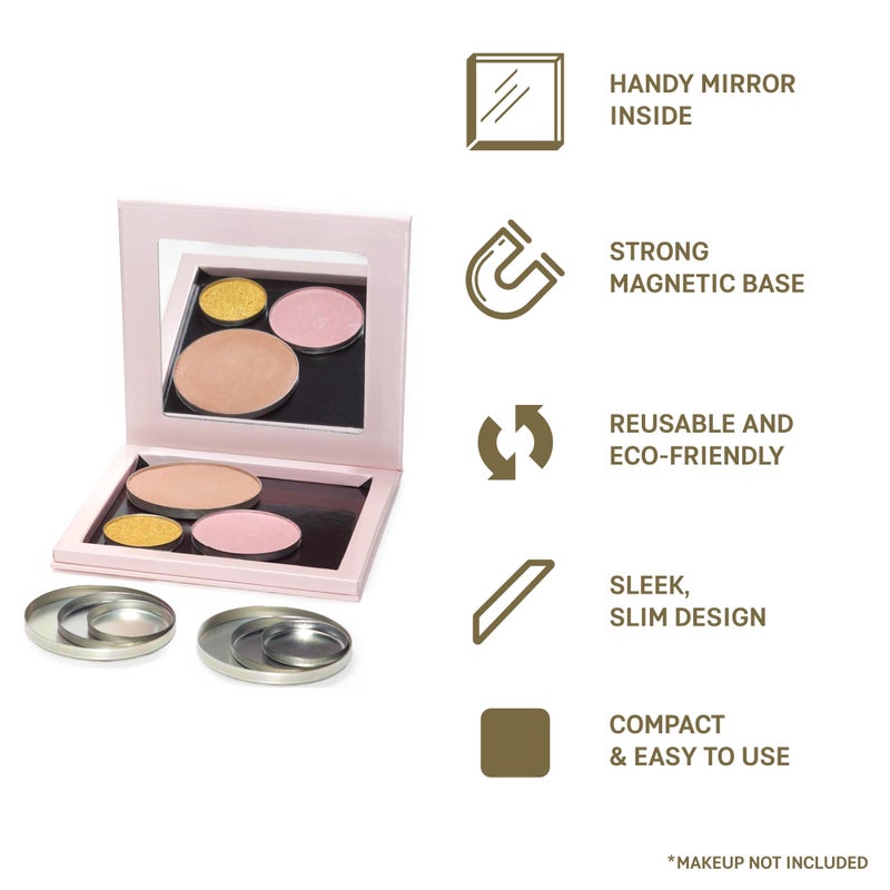 FIXY Makeup Repair Kit - Repressing tool for Eyeshadows, Blush & Highlighter or Depot | Organize Makeup Round Pans in Makeup Palette with Mirror | Makeup Artist Must Haves - Image 2